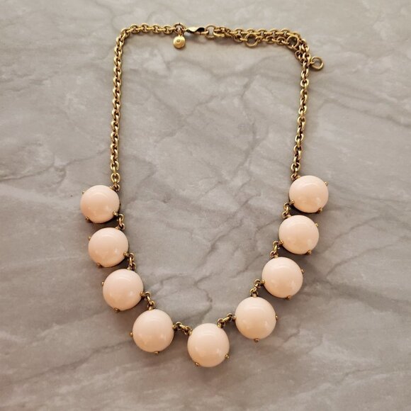 💕 J.Crew Light Blush Pink Enamal Dot Bubble Necklace 💕 - Picture 1 of 14